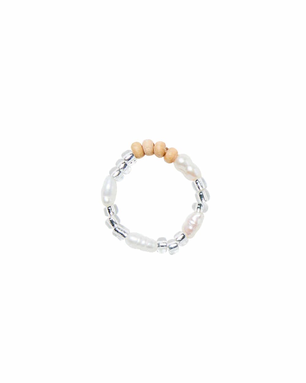 Wood/Pear beadsl Ring