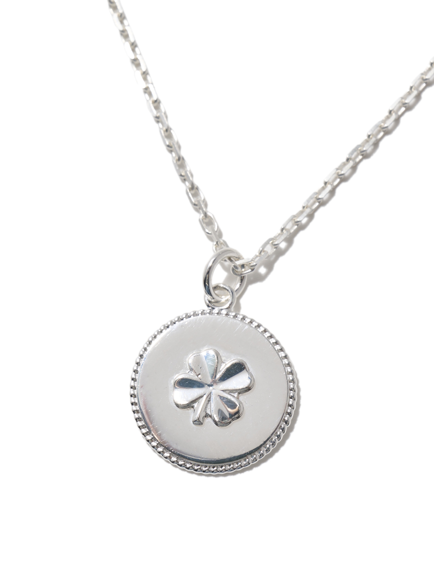 Clover coin Necklace (Silver)