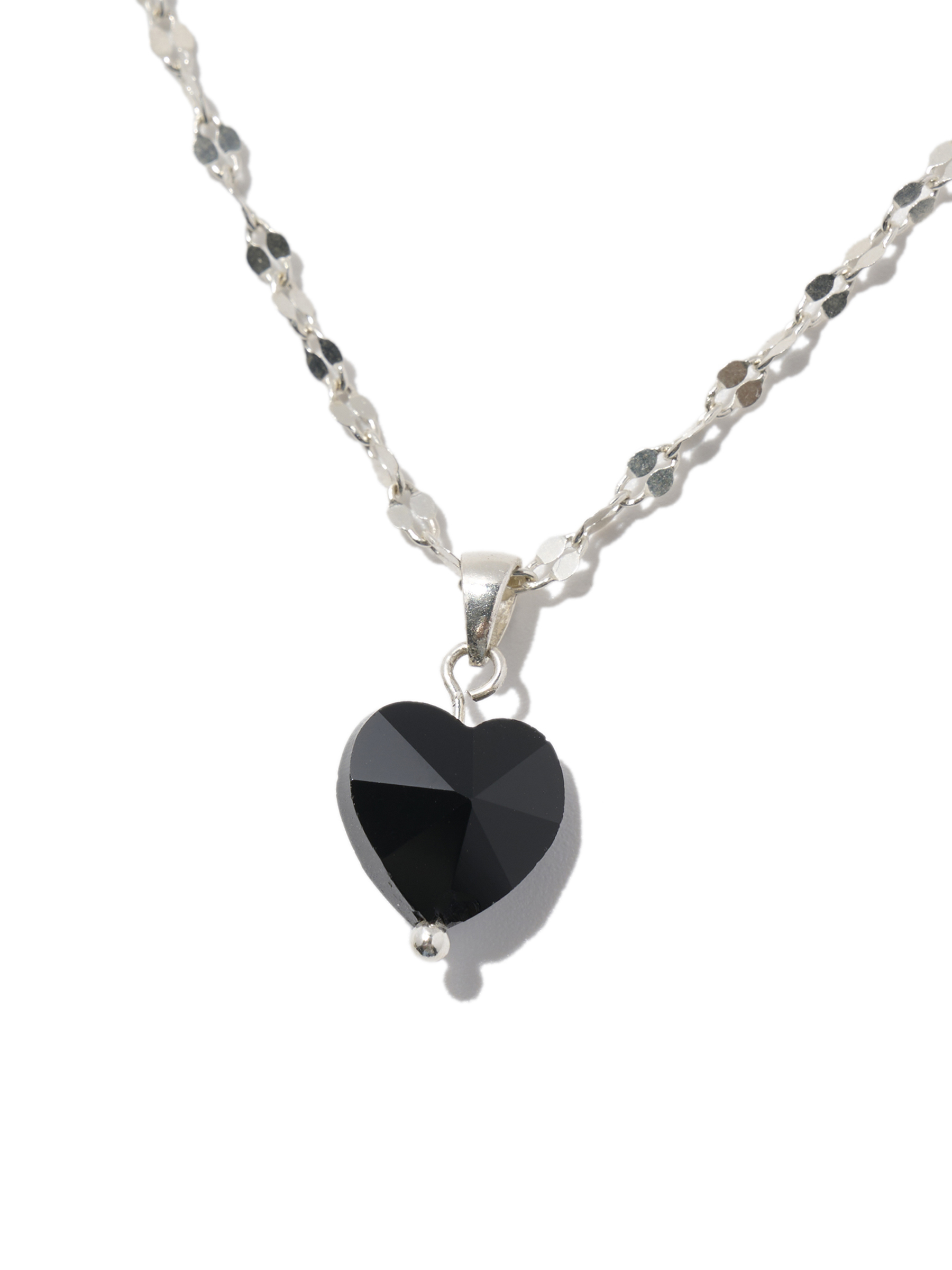 Black heart Necklace (Silver)